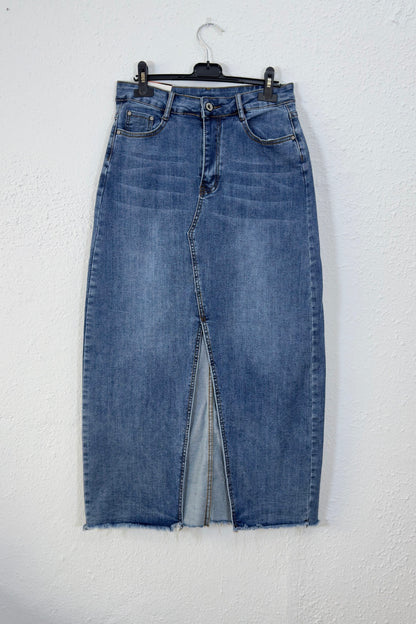Falda Denim Midi con Abertura